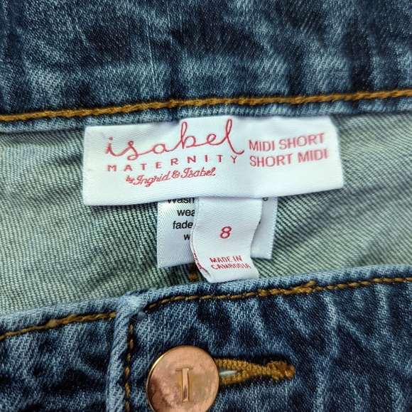 Isabel Maternity Midi Jean Shorts, Size 8 - Picture 3 of 3
